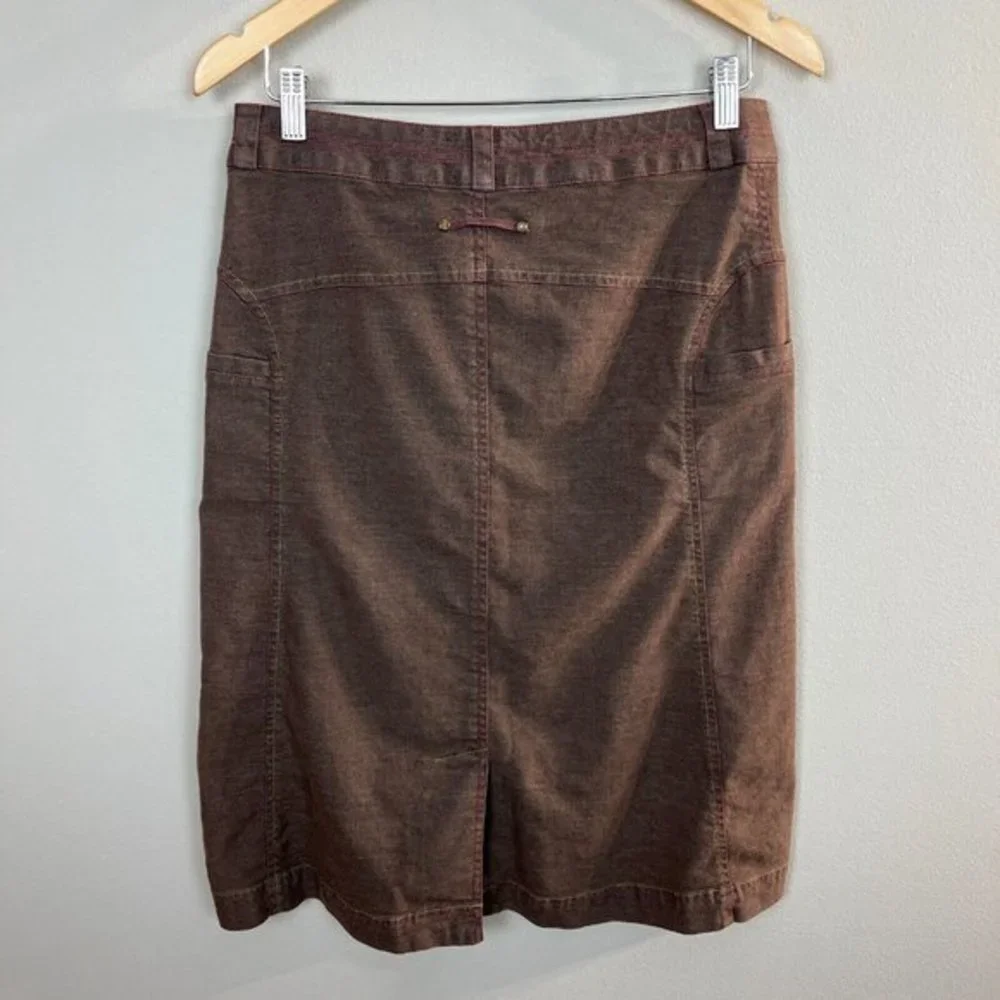 Title Nine Midi Skirt 6‎ Brown Drawstring Casual A-Line Hemp Blend Pockets